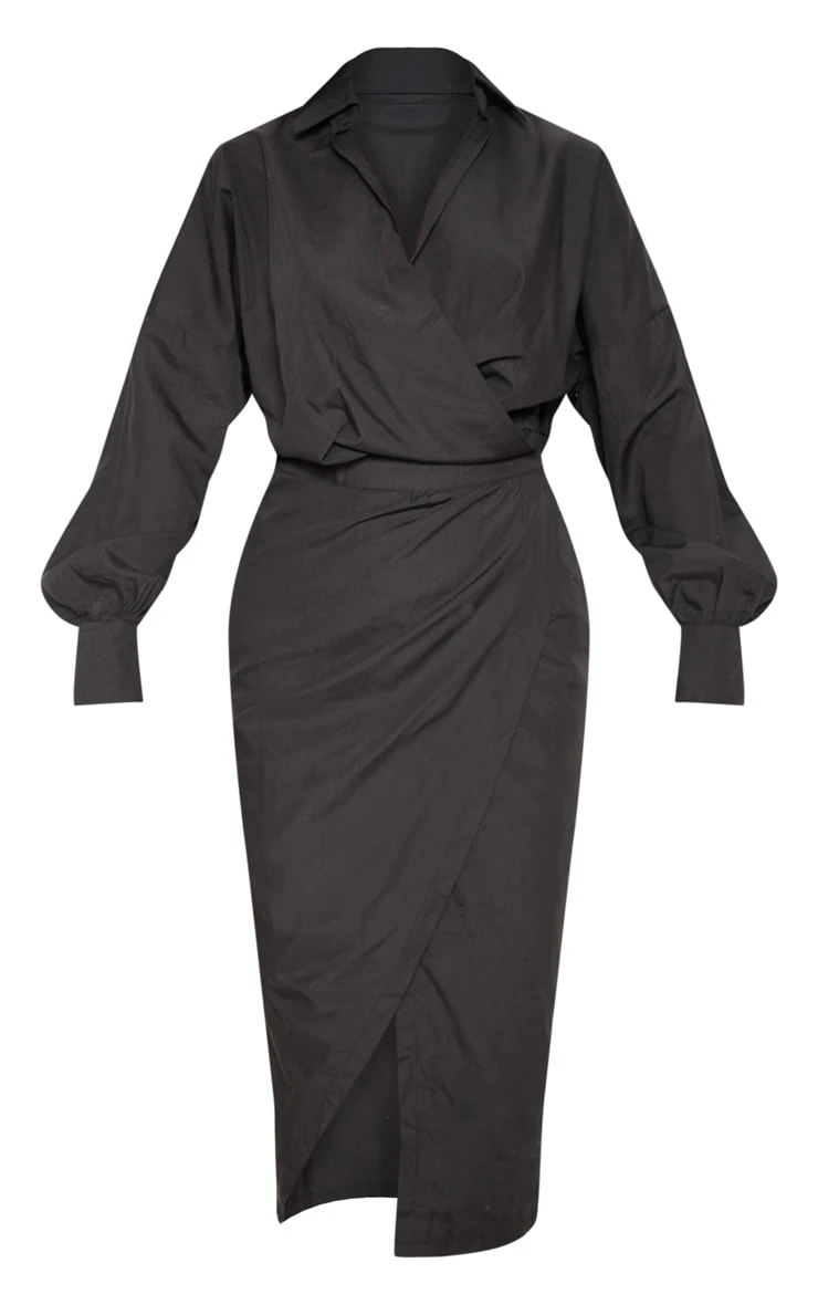 Black Midi Shirt Dress 3 Black Midi Shirt Dress - Image 3