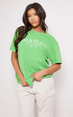 Bright Green Palm Beach Printed Washed T Shirt -Moden Vibe Sales Store 06bda5ad2d11411df346b84fe36cd8e7faad823b cne9057 3