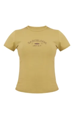 Olive Barcelona Print Fitted Long T Shirt -Moden Vibe Sales Store 0a371331e5ada90a3dfecdc8da02512b8bb11c50 cne1959 5