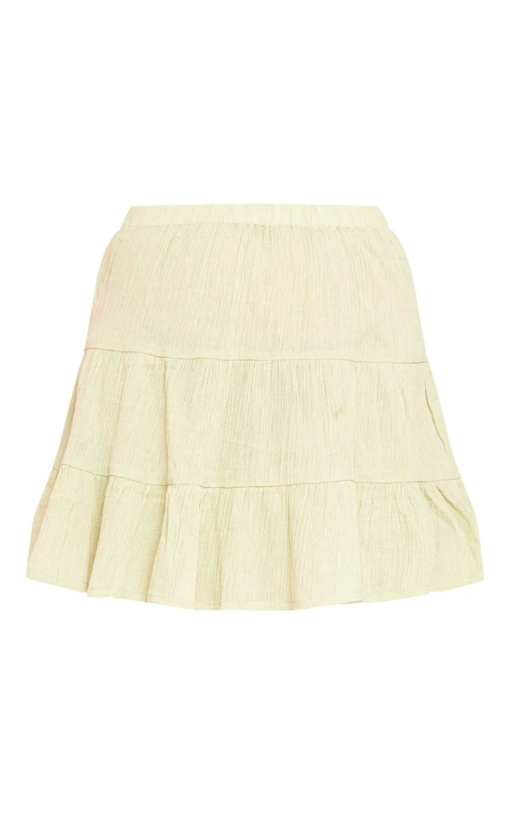 Sage Green Cheesecloth Tierred Frill Mini Skirt 6 Sage Green Cheesecloth Tierred Frill Mini Skirt - Image 6