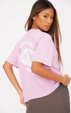 Lilac Beach Club Puff Print T Shirt