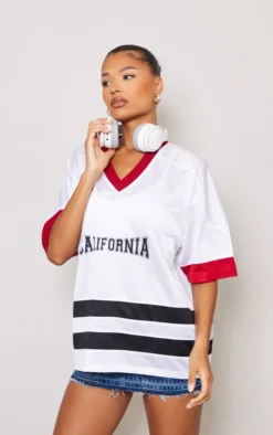 White California Short Sleeve Mesh T-shirt -Moden Vibe Sales Store 1185ccb66e4e7e018b3fe567d6e0847dfaa34e3b cne2042 3