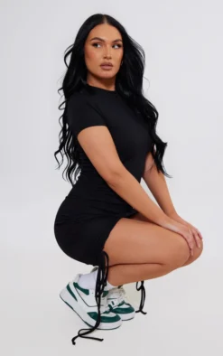 Black Thick Rib Ruched Side Cap Sleeve Bodycon Dress 7 Black Thick Rib Ruched Side Cap Sleeve Bodycon Dress -Moden Vibe Sales Store 119979649bf75ba09be841520c80247e82d91235 cnd8884 3