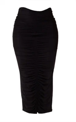 Black Slinky Ruched Front Detail Maxi Skirt -Moden Vibe Sales Store 1bd9d5fd37d0fb6fc9c32f6758c06b59d9bb281c cnc5308 5