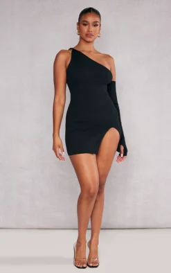 Black Rib Knit One Sleeve Split Mini Dress -Moden Vibe Sales Store 2122f7b81258c9ff74ffca0cabf592040e8d2f4f cnb6421 3