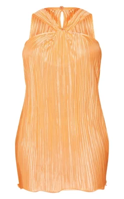 Orange Twist Neck Plisse Sleeveless Shift Dress -Moden Vibe Sales Store 2149047d24d006f2d9d2d3a5bc2d14fffbc4ce94 cmy7168 6