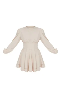 Stone Woven Binding Waist Detail Puff Long Sleeve Shift Dress -Moden Vibe Sales Store 270e2cd6eb84d1ef8e327739926618915aab3218 cmt9390 6