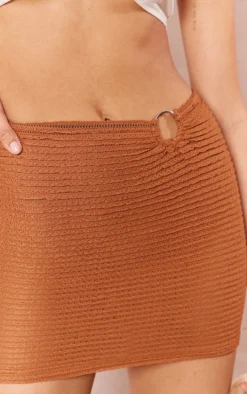 Chocolate Textured Jersey Ring Detail Mini Skirt -Moden Vibe Sales Store 285b84894407c7f17512261a12d40956844c8fdf cnd9942 5