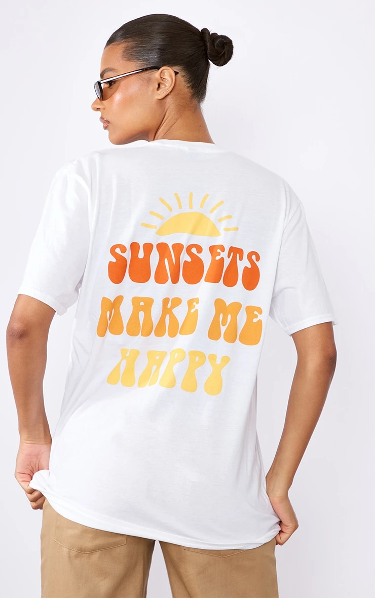 White Sunset Printed T Shirt 1 White Sunset Printed T Shirt