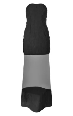 Black Textured Chiffon Mesh Detail Bandeau Maxi Dress -Moden Vibe Sales Store 2a66b3971585599cf0127f2c999544e80976c115 cne6598 5