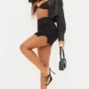 Black Split Mini Skirt