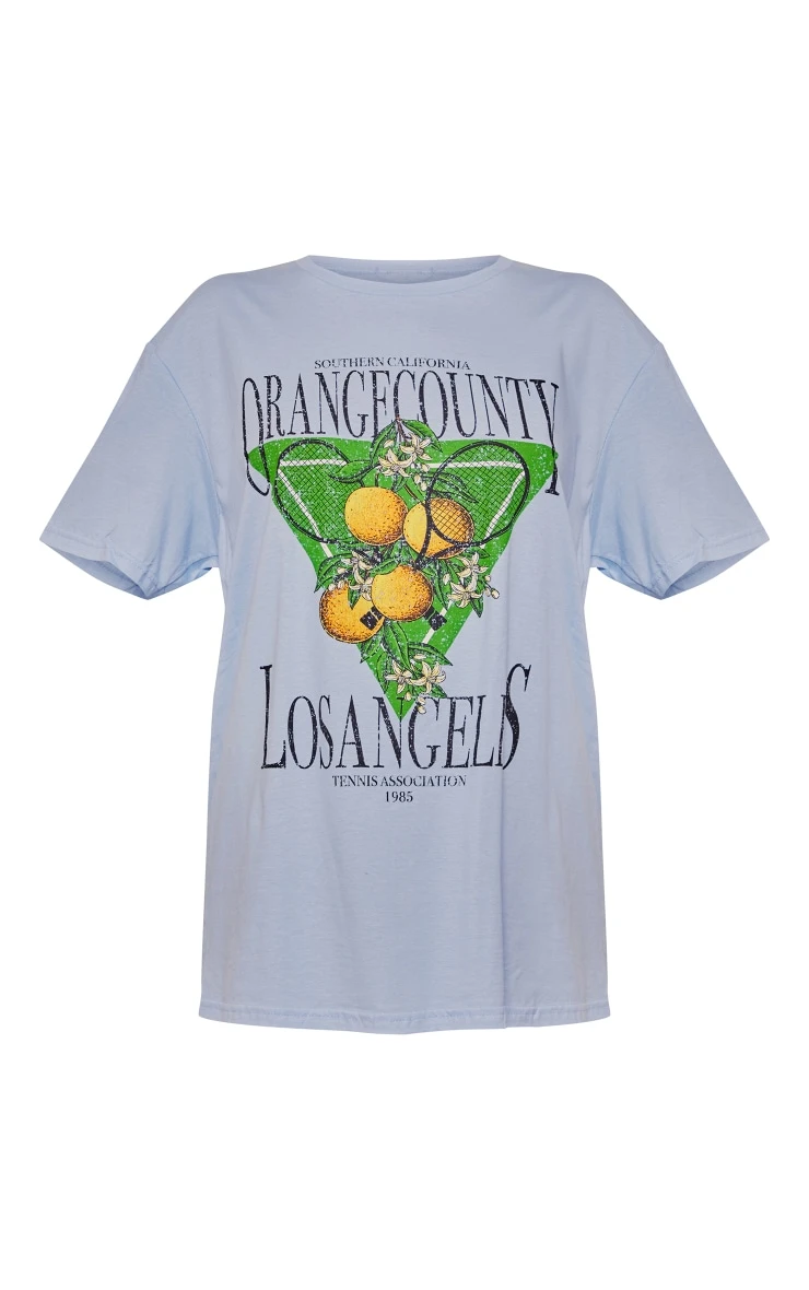 Baby Blue County Tennis Print T Shirt 5 Baby Blue County Tennis Print T Shirt - Image 5