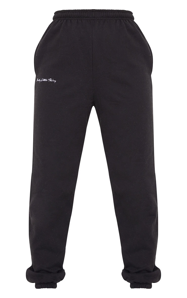 PRETTYLITTLETHING Black Embroidered Cuffed High Waist Joggers 5 PRETTYLITTLETHING Black Embroidered Cuffed High Waist Joggers - Image 5