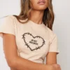 Stone Heart Breaker Print Fitted T Shirt