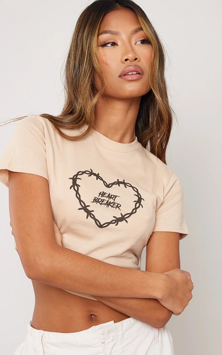 Stone Heart Breaker Print Fitted T Shirt 1 Stone Heart Breaker Print Fitted T Shirt