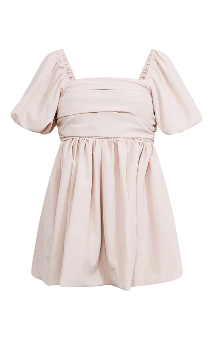 Cream Puff Sleeve Ruched Puffball Shift Dress 5 Cream Puff Sleeve Ruched Puffball Shift Dress - Image 5