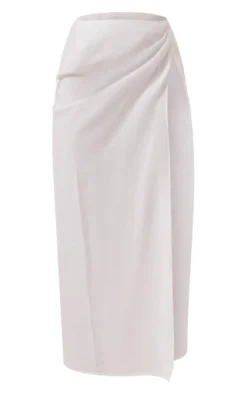 White Linen Look Knot Front Extreme Split Maxi Skirt -Moden Vibe Sales Store 357be1a009a688e580d4c622b337e249c9708bfc cnd6692 5