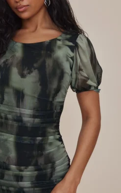 Multi Ruched Bodice Volume Sleeve Blur Print Mini Dress -Moden Vibe Sales Store 35f98147da20736a2cbf5ae45b28502026624433 cnc4870 4