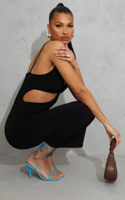 Black Strappy Cut Out Detail Slinky Midi Dress -Moden Vibe Sales Store 363a0e22228f2825439436fa5de529eae1ec70fe cmr4962 4