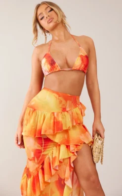Orange Frill Detail Split Thigh Maxi Skirt -Moden Vibe Sales Store 374885f801c2c4ecc2ff1c19d95e4a52f64bd882 cne3835 4