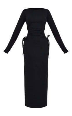 Black Ribbed Side Cut Out Long Sleeve Maxi Dress -Moden Vibe Sales Store 374d2d0cb69ff0fa05c65f43bee8be095d14a5f7 cnd1255 5