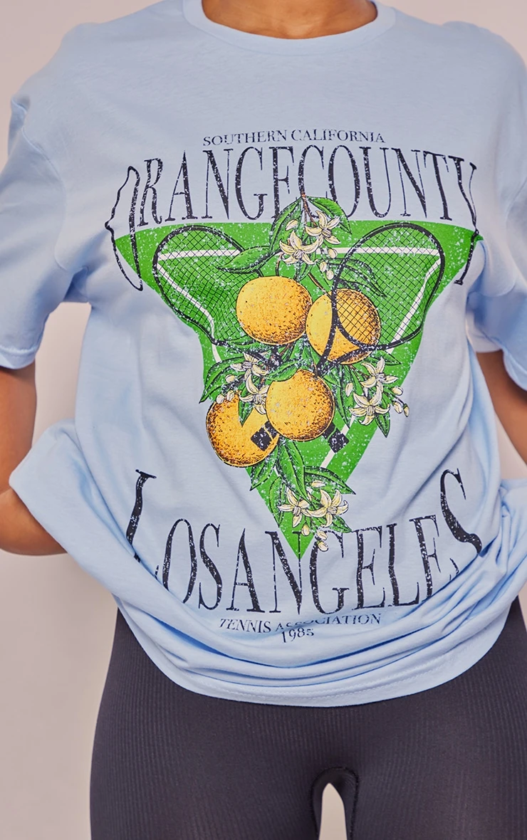 Baby Blue County Tennis Print T Shirt 4 Baby Blue County Tennis Print T Shirt - Image 4