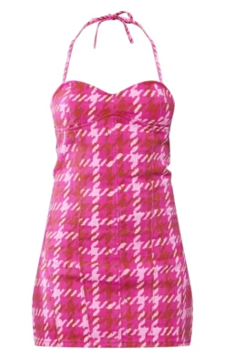 Pink Check Print Halterneck Denim Dress 9 Pink Check Print Halterneck Denim Dress -Moden Vibe Sales Store 3d77483647bc0e42759df07bae1eb707c2e1ff14 cna7340 5