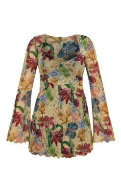 Stone Vintage Floral Mesh Underbust Detail Shift Dress -Moden Vibe Sales Store 43d81c1d94cb3c28e0ac37f1791c5bd0b4f1772e cnb1077 5