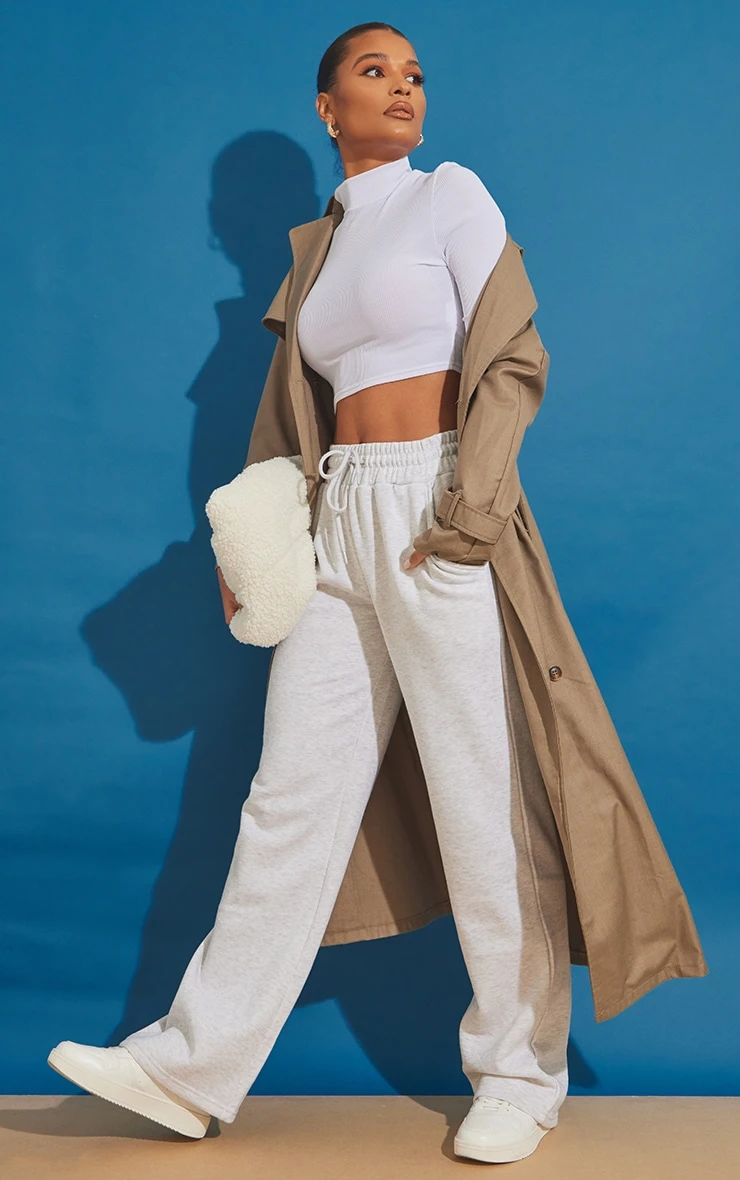 Grey Oversized Drawstring Wide Leg Joggers 1 Grey Oversized Drawstring Wide Leg Joggers