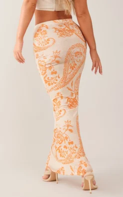 Orange Swirl Print Burnout Mesh Low Rise Maxi Skirt -Moden Vibe Sales Store 4a7dd347828a8dd6fc3467e2f39c2211928ee450 cne3838 3