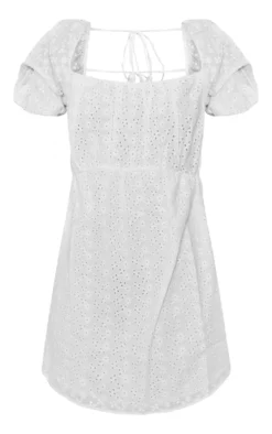 White Broderie Anglaise Puff Sleeve Detail Shift Dress -Moden Vibe Sales Store 4ae42e675755e06d1ca5eb5c464b259739822b20 cnd4303 5