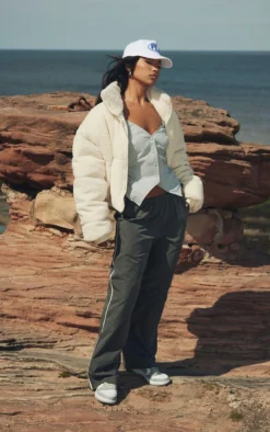 Charcoal Grey Toggle Waist Side Stripe Low Rise Track Pants -Moden Vibe Sales Store 50ed736313c1a9d581985fcaabd38168190c1dde CNC6750 4