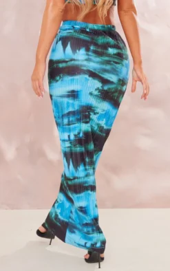 Blue Printed Plisse Maxi Skirt -Moden Vibe Sales Store 542ffcf51ee64890a43daedfa5f6527759ce632d cne7656 3