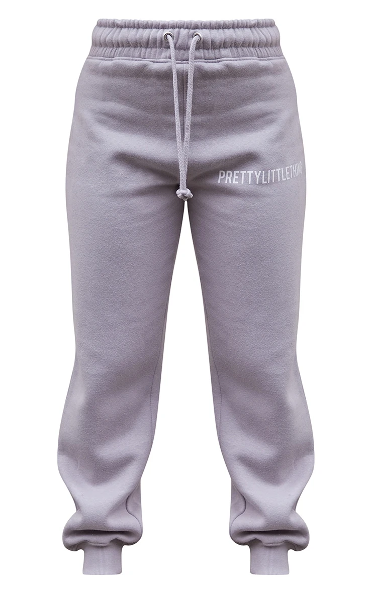 PRETTYLITTLETHING Logo Lilac Grey High Waisted Cuffed Joggers 5 PRETTYLITTLETHING Logo Lilac Grey High Waisted Cuffed Joggers - Image 5