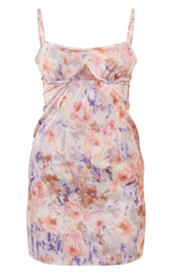 Pink Abstract Print Underwired Cut Out Bust Shift Dress -Moden Vibe Sales Store 5761dd7f440bb4252748e727160075f6f408dd35 cnd4283 5