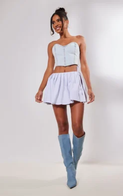 White Stretch Woven Pleated Tie Side Mini Skater Skirt -Moden Vibe Sales Store 577dc6fad08579c7c0b70d7d5a2be6d87625720c cne3842 4