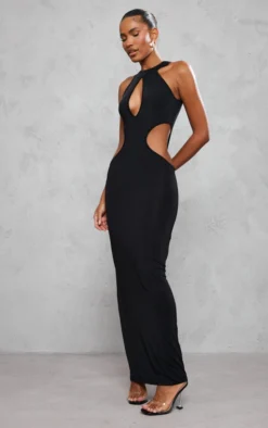 Black Slinky Halter Multi Cut Out Detail Maxi Dress 7 Black Slinky Halter Multi Cut Out Detail Maxi Dress -Moden Vibe Sales Store 584cb9b666ce4aad508a160d12553a0fcf0c3780 cnd0484 3