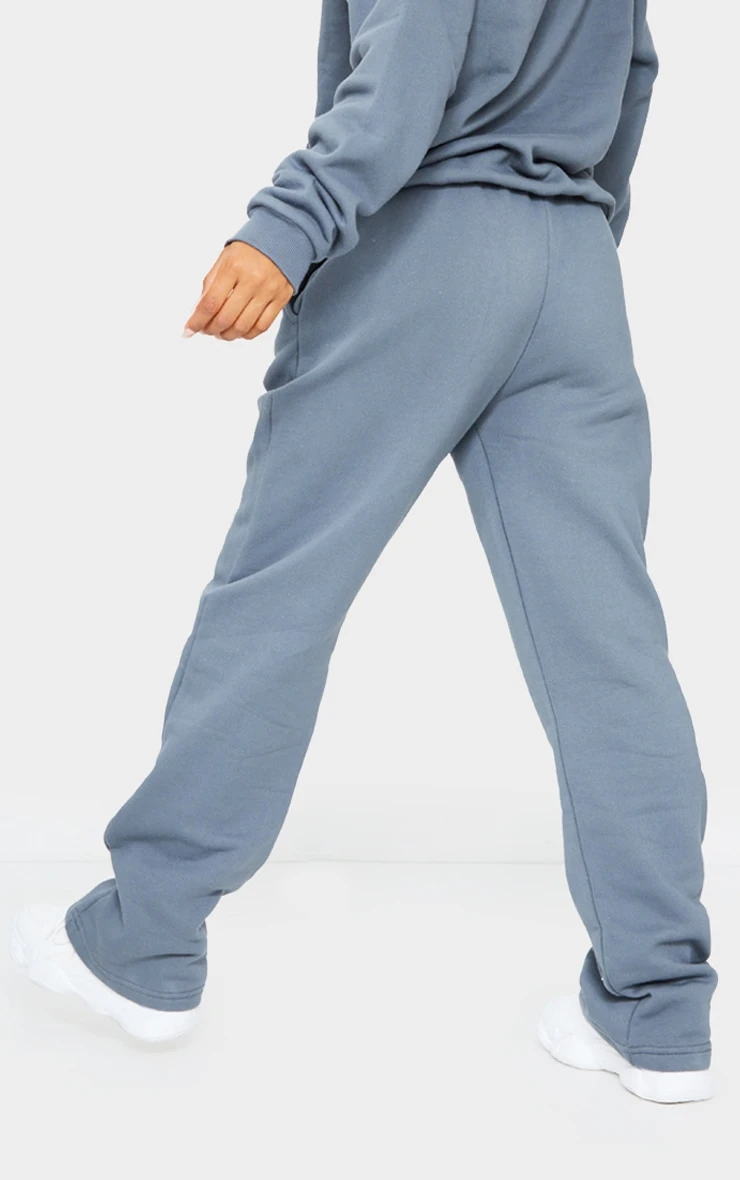 PRETTYLITTLETHING Logo Charcoal Badge Detail Straight Leg Joggers 3 PRETTYLITTLETHING Logo Charcoal Badge Detail Straight Leg Joggers - Image 3