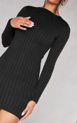 Black Structured Contour Rib Long Sleeve Bodycon Dress 8 Black Structured Contour Rib Long Sleeve Bodycon Dress -Moden Vibe Sales Store 5dc74d146682b6e3434dbaa2b97ac5ac95f4c772 cnb3603 4