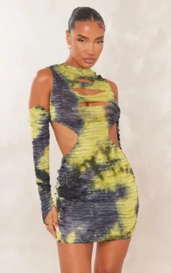 Moden Vibe Sales Store 35 Multi Distressed Cut Out Sleeve Detail Bodycon Dress