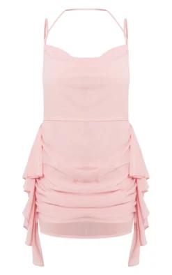 Blush Chiffon Cowl Frill Detail Halter Tie Shift Dress 9 Blush Chiffon Cowl Frill Detail Halter Tie Shift Dress -Moden Vibe Sales Store 66a9d3a409d98c98ad207fcc0f8b0d0b35dc9c98 cne1430 5