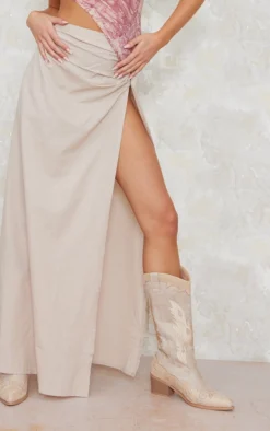 Stone Linen Look Hook And Eye Ruched Waistband Maxi Skirt 8 Stone Linen Look Hook And Eye Ruched Waistband Maxi Skirt -Moden Vibe Sales Store 68a887b4256c9516935740a4bc5563a9b2f54700 cnd9931 4