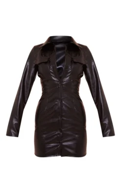 Black Faux Leather Button Down Shirt Dress -Moden Vibe Sales Store 695e5ff180a060cad1ad11d1cdccb2896a86aa68 cnc6639 5