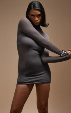 Charcoal Sheer Knit Racer Lined Long Sleeve Dress -Moden Vibe Sales Store 6b3ab61637257263cb9da351e523c57804ae1e01 cnb8418 4