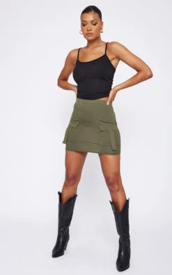 Khaki Jersey Cargo Pocket Detail Mini Skirt -Moden Vibe Sales Store 6c05e0f4973424eabe73e933e2528b88da3b7384 cne3946 4