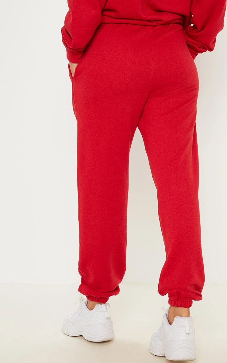 Red Sweat Cuffed High Waist Joggers 3 Red Sweat Cuffed High Waist Joggers - Image 3