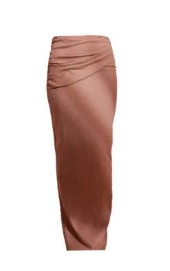 Mushroom Linen Look Ruched Detail Maxi Skirt -Moden Vibe Sales Store 72042b6732af9bc7d7646a41dcb9c185a8f87301 cne1002 5