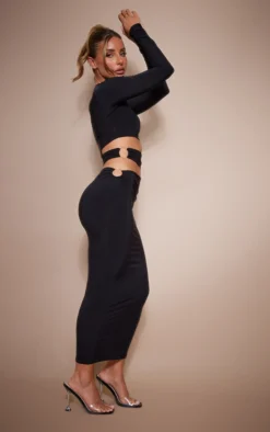 Black Slinky Cut Out Waist Ring Detail Midi Dress -Moden Vibe Sales Store 72e48a0126f970f8557cf87dc9fdee20435d14a9 cnd5855 3