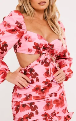 Pink Floral Ruched Cut Out Back Shift Dress 8 Pink Floral Ruched Cut Out Back Shift Dress -Moden Vibe Sales Store 7d2e916fafa8004d25428ff87d6d5de0cf31152d cnd8897 4