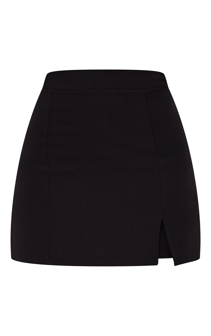 Black Woven Split Hem Mini Skirt 6 Black Woven Split Hem Mini Skirt - Image 6